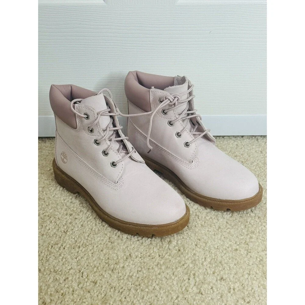 New Timberland Big Girls 6" Classic Water Resistant Boots Sz 2.5 in Light Pink - Picture 1 of 11